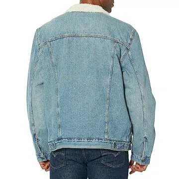 Levi's Men's Size Trucker Jacket (Also Available in Big & Tall), Mustard Sherpa, L T