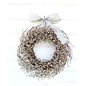 Customizable Classic White Pip Berry Wreath for All Occasions