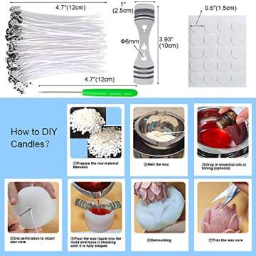 NICAVKIT 6Pcs DIY Candle Molds Set for Creative Fun