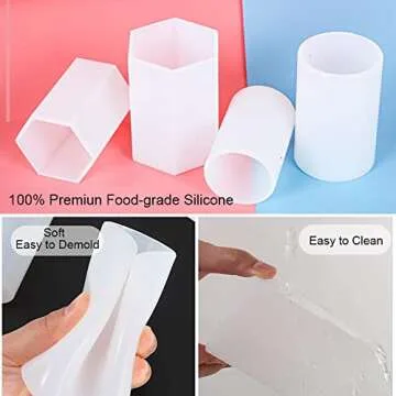 NICAVKIT 6Pcs DIY Candle Molds Set for Creative Fun