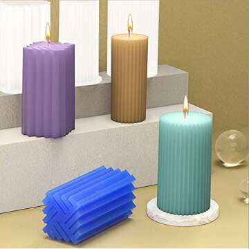 NICAVKIT 6Pcs DIY Candle Molds Set for Creative Fun