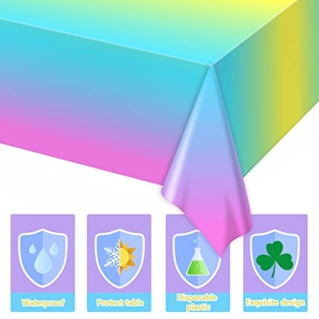 Gisgfim Ombre Pastel Rainbow Tablecloths for Parties