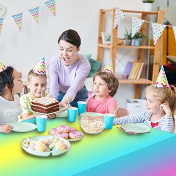 Gisgfim Ombre Pastel Rainbow Tablecloths for Parties