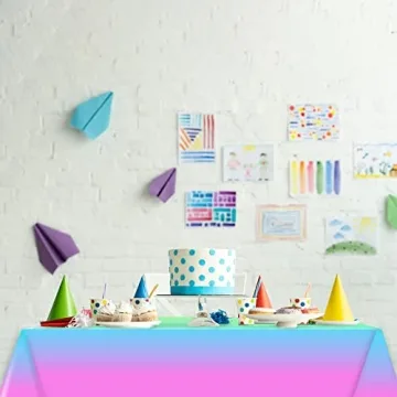 Gisgfim Ombre Pastel Rainbow Tablecloths for Parties
