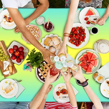 Gisgfim Ombre Pastel Rainbow Tablecloths for Parties