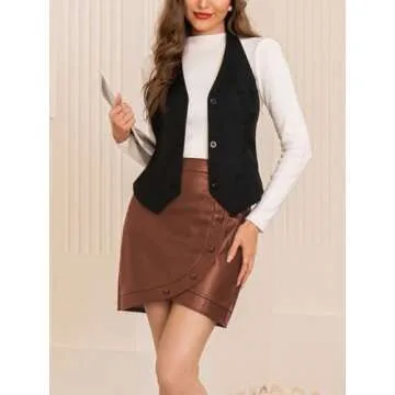 Chic Belle Poque Faux Leather High Waisted Skirt