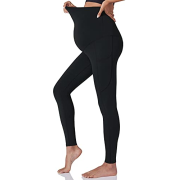 POSHDIVAH Maternity Leggings Soft Stretchy Pocketed Comfort