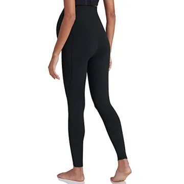 POSHDIVAH Maternity Leggings Soft Stretchy Pocketed Comfort