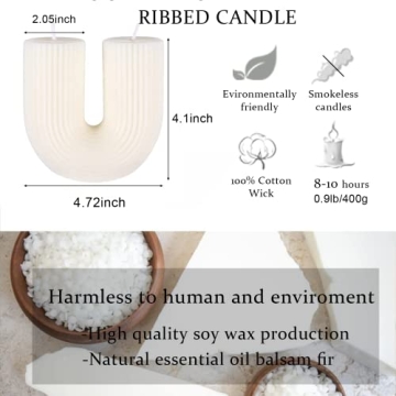 Large U Shaped Candle - Decorative Soy Wax Aroma