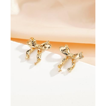 Shop WEDDINEN Gold Bow Earrings for Elegant Style