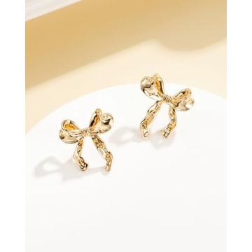 Shop WEDDINEN Gold Bow Earrings for Elegant Style
