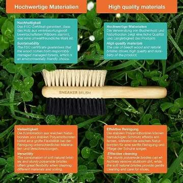 sneaker cleaner - shoe cleaning set, white shoe cleaner, suede cleaner, 8,45 Fl oz shoe cleaning kit with 2 brushes + 1 microfibre cloth - Recipe Made in Germany