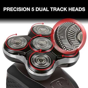 Remington Balder Pro Electric Razor for Head XR7000A - Premier Wet/Dry Bald Head Shaver, Flex Blades for a Close Shave, Cordless Rechargeable, Effortless Head Shaving with Precision Dual Track Heads