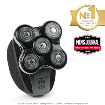 Remington Balder Pro Electric Razor for Head XR7000A - Premier Wet/Dry Bald Head Shaver, Flex Blades for a Close Shave, Cordless Rechargeable, Effortless Head Shaving with Precision Dual Track Heads