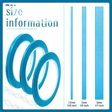 Nezyo 6 Pcs Vinyl Pinstripe Tapes Masking Blue Painter Tapes High Temperature Low Tack Automotive Ca...