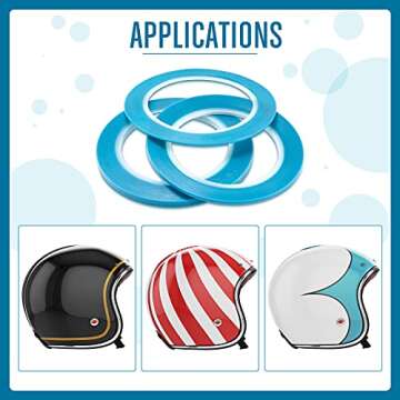 Nezyo 6 Pcs Vinyl Pinstripe Tapes Masking Blue Painter Tapes High Temperature Low Tack Automotive Car Paint for Easy Removal Trim Thin Finishing Masking(1/16,1/8, 1/4 Inch)