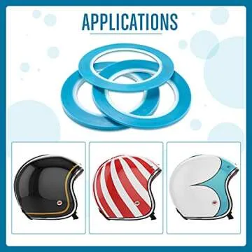 Nezyo 6 Pcs Vinyl Pinstripe Tapes Masking Blue Painter Tapes High Temperature Low Tack Automotive Car Paint for Easy Removal Trim Thin Finishing Masking(1/16,1/8, 1/4 Inch)