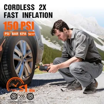 Portable Tire Inflator with 150PSI Power