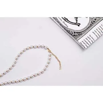 YUFANHY V Letter Pearl Necklace - Elegant Personalized Jewelry