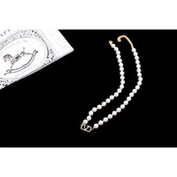 YUFANHY V Letter Pearl Necklace - Elegant Personalized Jewelry