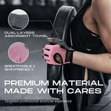 LIFECT Essential Breathable Workout Gloves, Knuckle Weight Lifting Shorty Fingerless Gloves with Curved Open Back, for Powerlifting, Gym, Crossfit, Women and Men (Pink, X-Small)