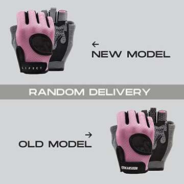 LIFECT Essential Breathable Workout Gloves, Knuckle Weight Lifting Shorty Fingerless Gloves with Curved Open Back, for Powerlifting, Gym, Crossfit, Women and Men (Pink, X-Small)