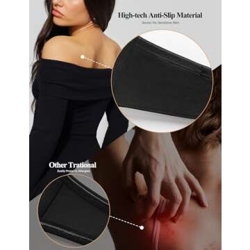 Wingslove Women's Strapless Bra Full Figure Wirefree Push Up Bras Seamless Multiway Convertible Straps(Black,34D)