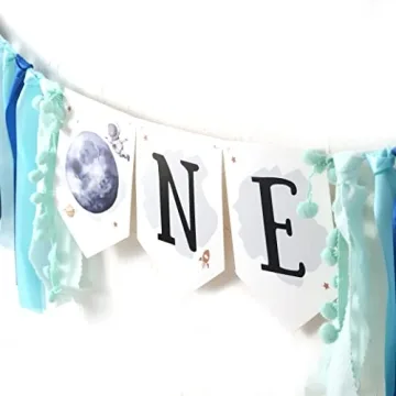 Outer Space Planets High Chair Banner - 1st Birthday Decorations
