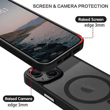 BENTOBEN Magnetic iPhone 13/14 Case, Translucent Matte, Slim Shockproof Protective Cover for iPhone 13/14 6.1", Black, MagSafe Compatible