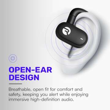 Raycon Open Earbuds – True Wireless Open Ear Bluetooth Headphones, Hook Design, IPX5 Water Resistant, 40 Hours of Battery Life (Purple)