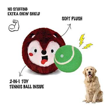 HugSmart Zoo Ball - Durable Plush Dog Squeaky Toy