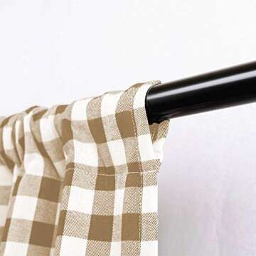 Woven Trends Farmhouse Curtains, Buffalo Plaid Drapes, Classic Country Plaid Gingham Checkered Design, Farmhouse Decor, Window Curtain Treatments 42" x 84" Single Panel, Taupe