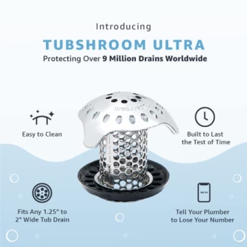 TubShroom Ultra Hair Catcher for Drains  | Stainless Steel