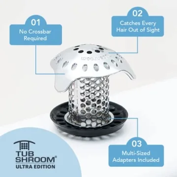 TubShroom Ultra Hair Catcher for Drains  | Stainless Steel