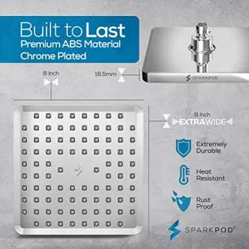 Premium SparkPod Rain Shower Head - Easy Install & Clean
