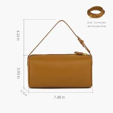 DONNAIN Premium Full-Grained Leather Crossbody Purses for Women, Hobo Bags for Women Crossbody with Adjustable Strap (Brown, Small)
