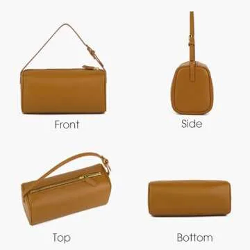 DONNAIN Premium Full-Grained Leather Crossbody Purses for Women, Hobo Bags for Women Crossbody with Adjustable Strap (Brown, Small)