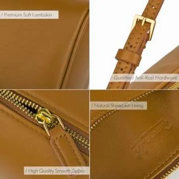 DONNAIN Premium Full-Grained Leather Crossbody Purses for Women, Hobo Bags for Women Crossbody with Adjustable Strap (Brown, Small)