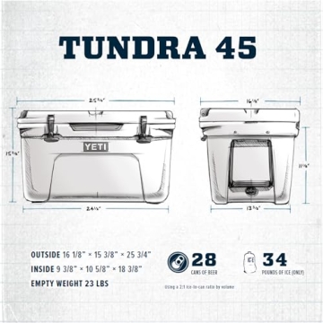 Durable YETI Tundra 45 Cooler - Ice Retention Champion