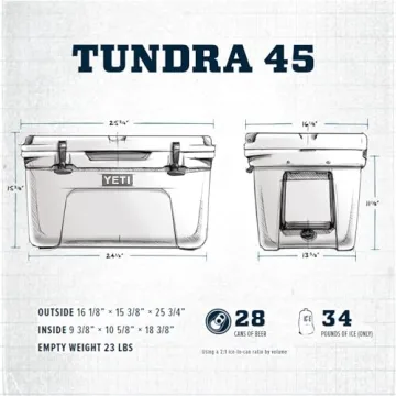 Durable YETI Tundra 45 Cooler - Ice Retention Champion