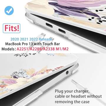 Mektron for MacBook Pro 13-inch Case 2022 2021 2020 Release A2338 M2 M1 A2289 A2251, Printed Plastic...