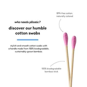 The Humble Co. Natural Bamboo Cotton Swabs - Eco-Friendly & Sustainable (600 count)
