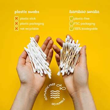 Eco-Friendly Bamboo Cotton Swabs - 600 Count - The Humble Co.