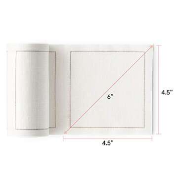 Linen Cocktail Napkin - 4.3 x 4.3 in - 50 units per roll - Cream
