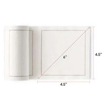 Elegant Reusable Linen Cocktail Napkins - 50 Count Roll