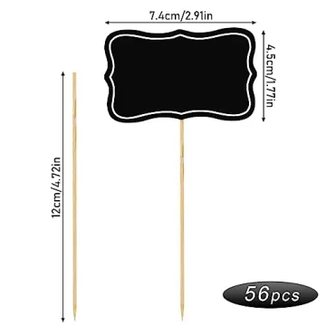 Premium Charcuterie Cheese Markers 56 Blank Flag Set