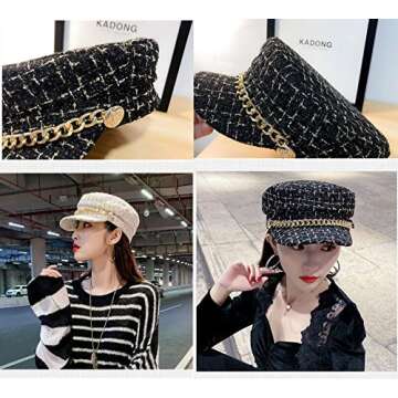 Women Plaid-Tweed Newsboy Hat for Every Occasion