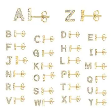 PAVOI Alphabet Letter Earrings | 14K Gold Plated Initials