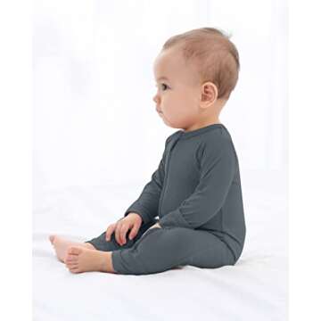 GUISBY Baby Footless Sleepers with Zipper, Rayon Long Sleeve Pjamas Not Feet Romper 3-6 Months