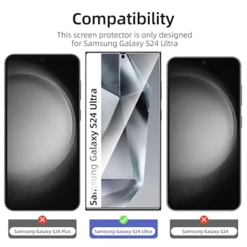 NEW'C 3 Pack Screen Protector for Galaxy S24 Ultra